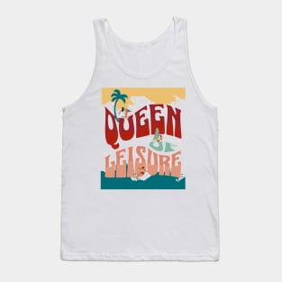 Groovy Retro "Queen Of Leisure" Retirement Summer Tank Top